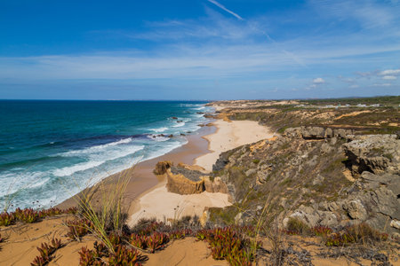 Coast of Alentejo near Sines, Portugalの写真素材