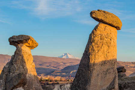 Cappadocia Fairy Chimneys, Natural Stones Resulting from Volcanic Explosion, Turkeyの写真素材
