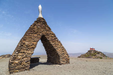 Monument to the Virgen de las Nieves (Snow Virgen), near the Pico Veleta. Sierra Nevada. Granada province. Andalusia. Spainの写真素材