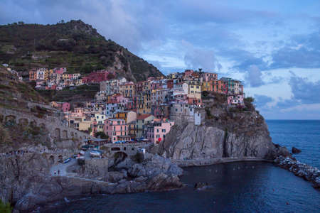 Manarola, Italy: Manarola colorful fishing village, seascape in Five lands, Cinque Terre National Park, Liguria, Italyのeditorial素材