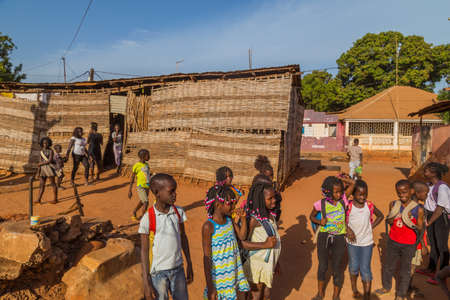 Bissau, Guinea-Bissau: African Kids at school, in rural Guinea-Bissauのeditorial素材