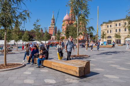 Moscow, Russia: St Basil`s Cathedral on Red Square in Moscow, Russia. St Basil`s temple is one of top tourist attractions of Moscowのeditorial素材