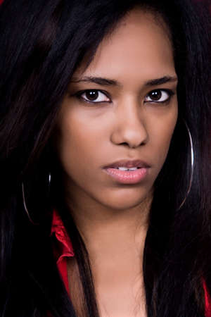 african girl close up portraitの写真素材
