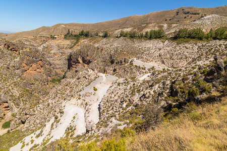 Los cahorros trail. A footpath going through the Sierra Nevadas in Andalucia, Spain near Granada.の写真素材