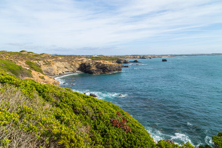 Beautiful landscape in Vicentina Coast Natural Park, Alentejo, Portugalの写真素材