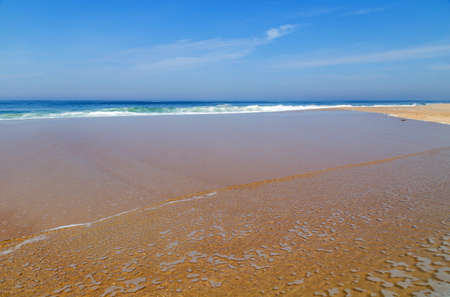 Beautiful empty beach near Aveiro, Portugalの写真素材