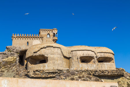 Santa Catalina Castle, an observation tower, in Tarifa, Spainのeditorial素材