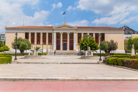 Athens, Greece: National Archaeological Museum of Athens, Greece. It is one of main historical landmarks of Athens. Architecture of Athens in classical Greek style.のeditorial素材