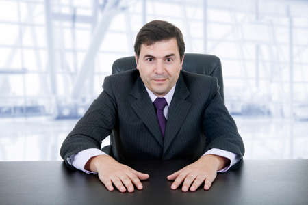 young business man on a desk, at the officeの写真素材