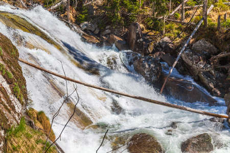 Waterfall in High Tatras mountains, Carpathia, Slovakiaの写真素材