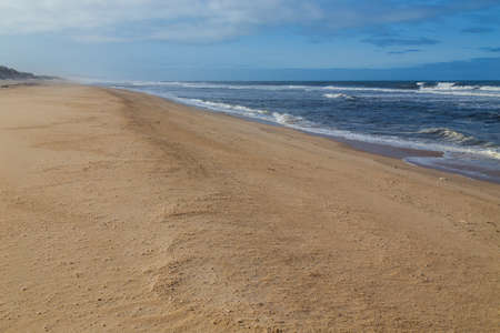 Beautiful empty beach near Figueira da Foz, Portugalの写真素材
