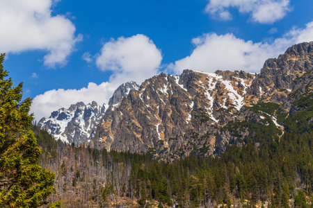 View of High Tatra Mountain Range in Slovakia.の写真素材