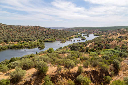 The Guadiana River in the south of Portugal and Spainの写真素材