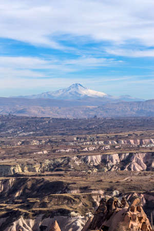 Volcanic cliffs and rock formations at Cappadocia, Anatolia. Turkeyの写真素材