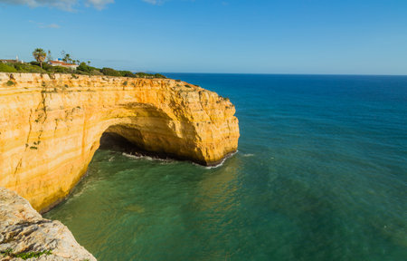 Cliffs in the Coast of Algarve, Benagil, Portugalのeditorial素材
