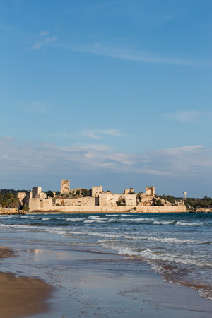 historical Korykos, kizkalesi beach at Mersin, Turkeyのeditorial素材