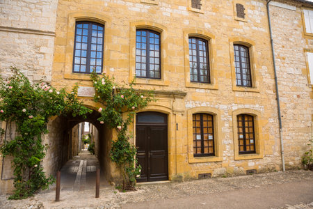 Monpazier, France: Monpazier is a bastide town started in 1285 and built by King Edward I of England. The village is a member of the the most beautiful villages of Franceのeditorial素材