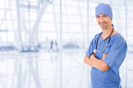 happy male doctor, at the hospitalの写真素材