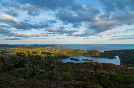 Lough Hyne in West Cork at sunset, Irelandの写真素材