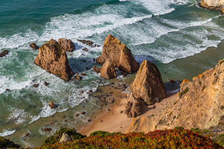 Praia da Ursa (Ursa Beach), in Sintra near Lisbon in Portugal.の写真素材
