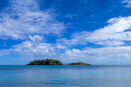 Small island near Nacula, Fiji, South Pacificの写真素材