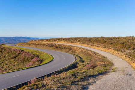 Road at the top of Galicia mountains. North of Spainの写真素材