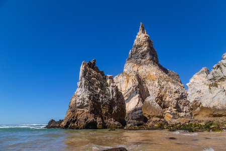 Praia da Ursa (Ursa Beach), in Sintra near Lisbon in Portugal.の写真素材