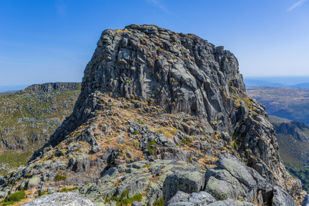 Cantaro Magro Rock at Serra da Estrela, highest mountain in Continental Portugalの写真素材