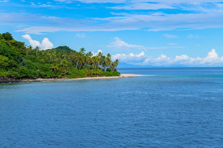 View of Naviti Islands coastlines, Yasawa Islands, Fiji. This archipelago consists of about 20 volcanic islandsの写真素材
