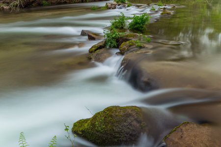 long exposure at the portuguese national park of Geres in Homem river. Amares, Portugal
