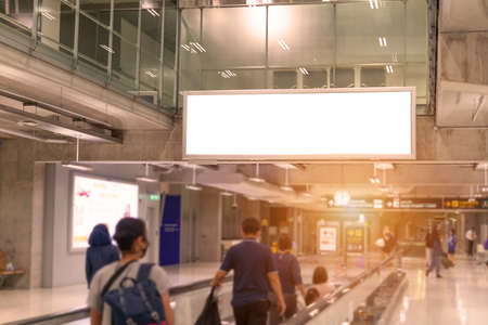 Blank indoor billboard at the arrival hall,airport.の写真素材