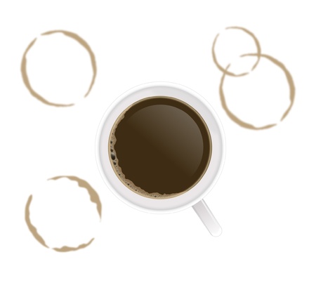 White cup of coffee. Vector illustrationのイラスト素材