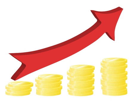 Financial success concept with golden coinsのイラスト素材