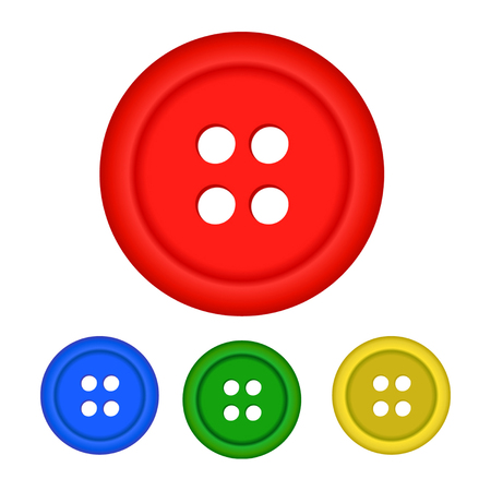 Set of Realistic Clothing Buttons. Vector Illustration, eps 10のイラスト素材