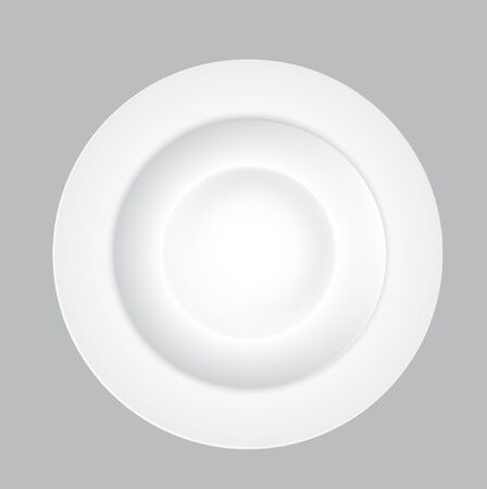White Plate on Gray Background. Vector Illustrationのイラスト素材