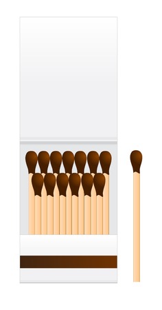 Vector Opened Blank Book Of Matches Top View Isolated on White Backgroundのイラスト素材