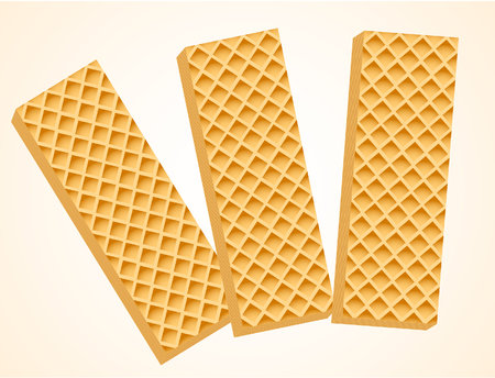 Three Vanilla Wafers. Vector Illustrationのイラスト素材