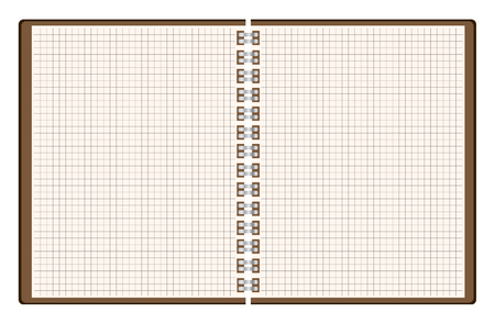 Blank Spiral Notebook with Squared Pages Template. Vector Illustrationのイラスト素材