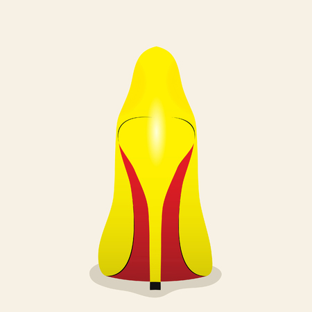 Yellow Woman High Heel Shoe. Vector Illustrationのイラスト素材