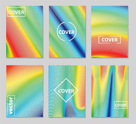 Minimal covers design. Geometric colorful halftone gradients. Eps10 vector.のイラスト素材