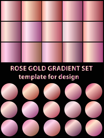 Set of rose gold gradients for fashion background, wallpaper. Vector illustrationのイラスト素材