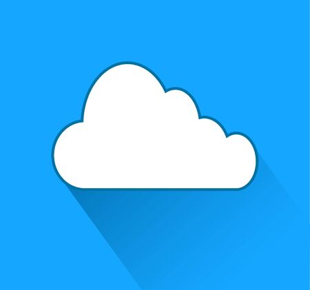 Cloud icon over blue background with shadow, stock vector illustrationのイラスト素材