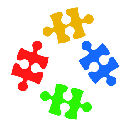 Puzzle on white background, stock vector illustration.のイラスト素材