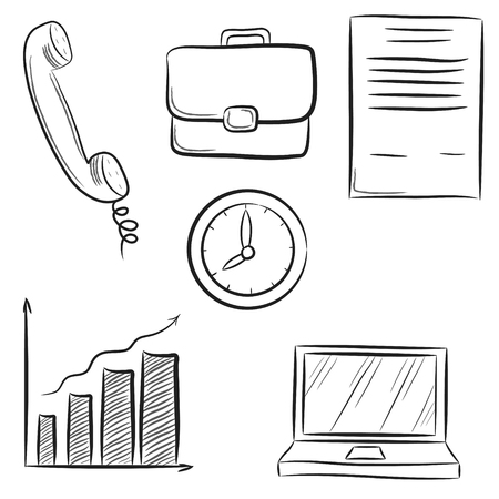 Icon set business officeのイラスト素材