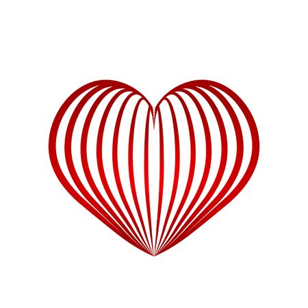 Red heart symbol love from ribbon illustration.のイラスト素材
