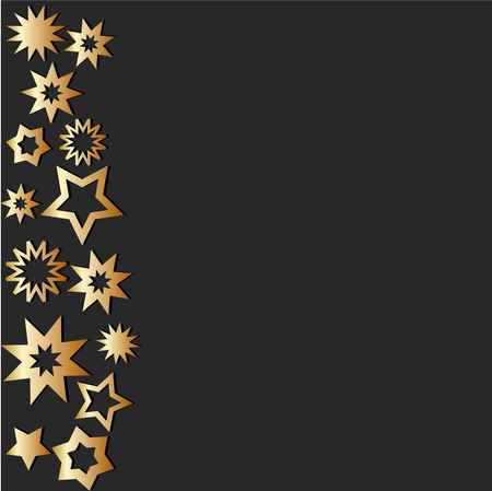 Dark background with gold stars for your design, stock vector illustrationのイラスト素材