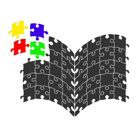 Color puzzle book business logo for your design, stock vector illustrationのイラスト素材
