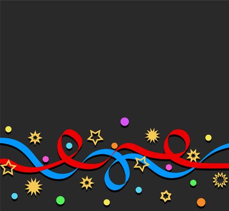 confetti, stars ans snowflakes on dark background, stock vector illustrationのイラスト素材