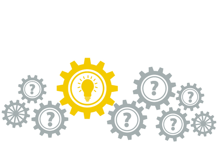 Gears Border Graphics Idea Grey and Yellow, Stock vector illustrationのイラスト素材