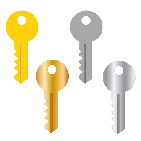 Security system concept represented by key icon. isolated and flat illustrationのイラスト素材
